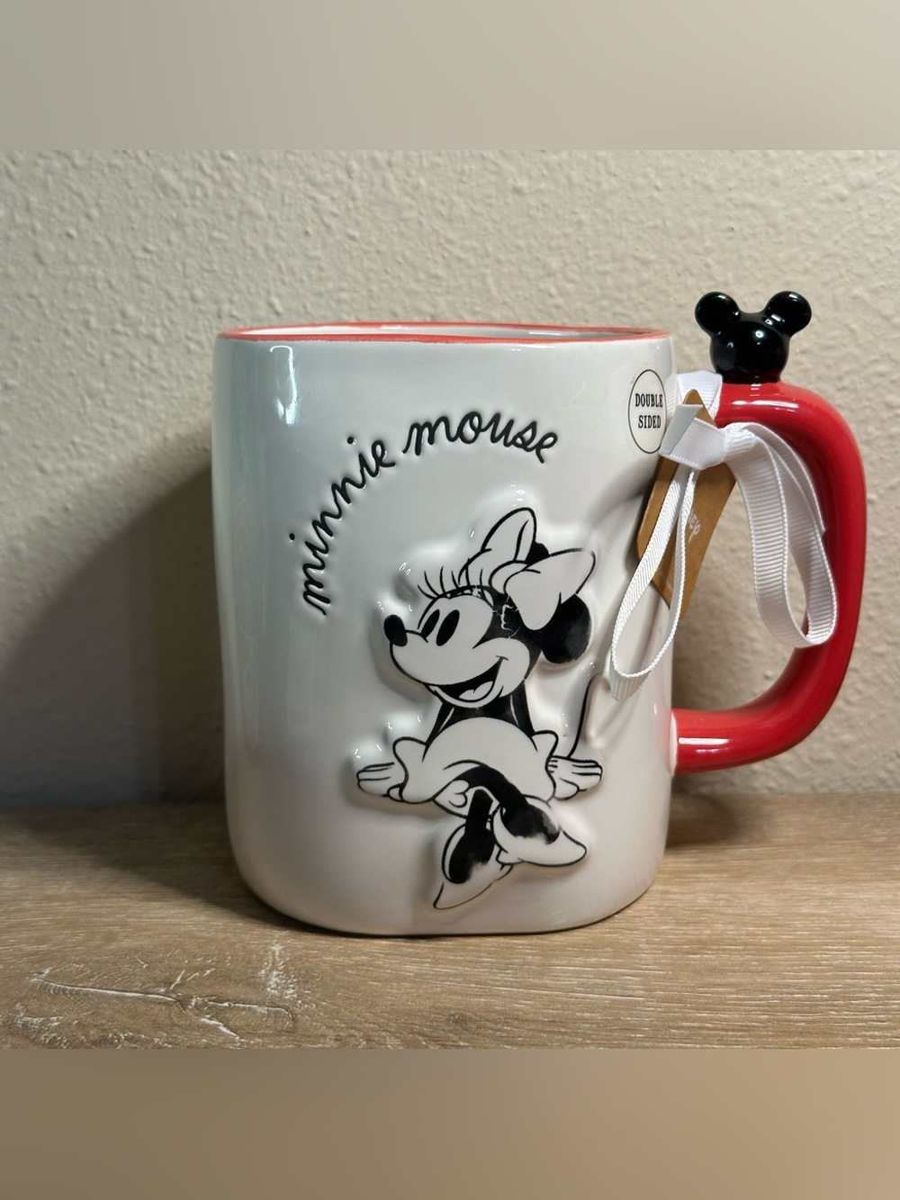 NEW! Rae Dunn Disney Retro Minnie Mouse MAKE SOME MAGIC! Double Sided 3D Mug24oz